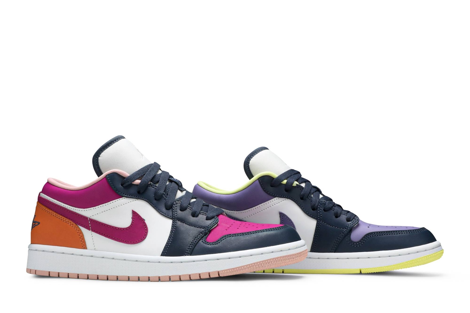 Pre-owned Jordan Air  1 Low Se 'mismatched - Purple Magenta' Dj4342-400 Women's Shoes In White
