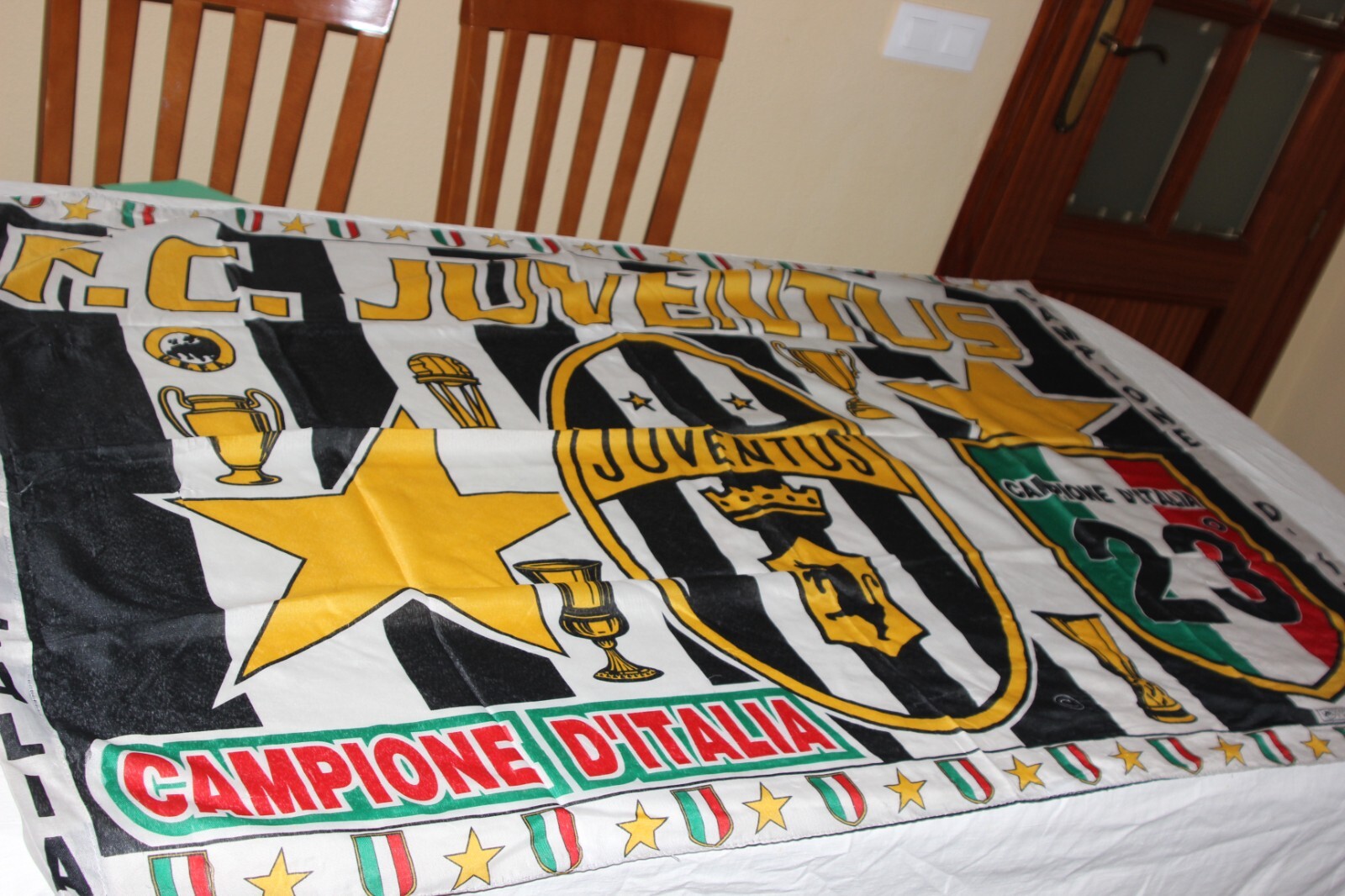 Antique Flag Year Juventus Of Turin As Champion Of Title