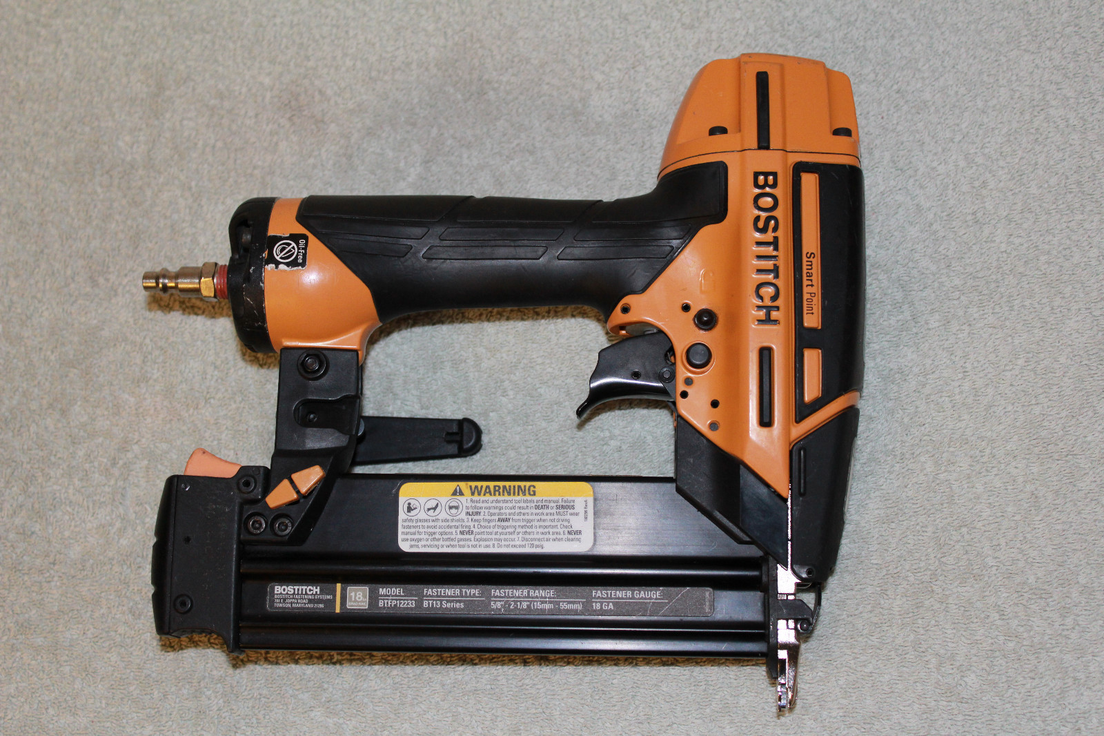 BOSTITCH BTFP12233 Smart Point 18GA Brad Nailer