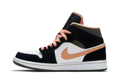 Pre-owned Jordan Air  Wmns Air  1 Mid Se 'peach Mocha' Dh0210-100 In White/apricot/agate/black