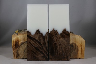 BURL WHITE COMPOSITE KNIFE HANDLE MATERIAL BLANK SCALES (214)