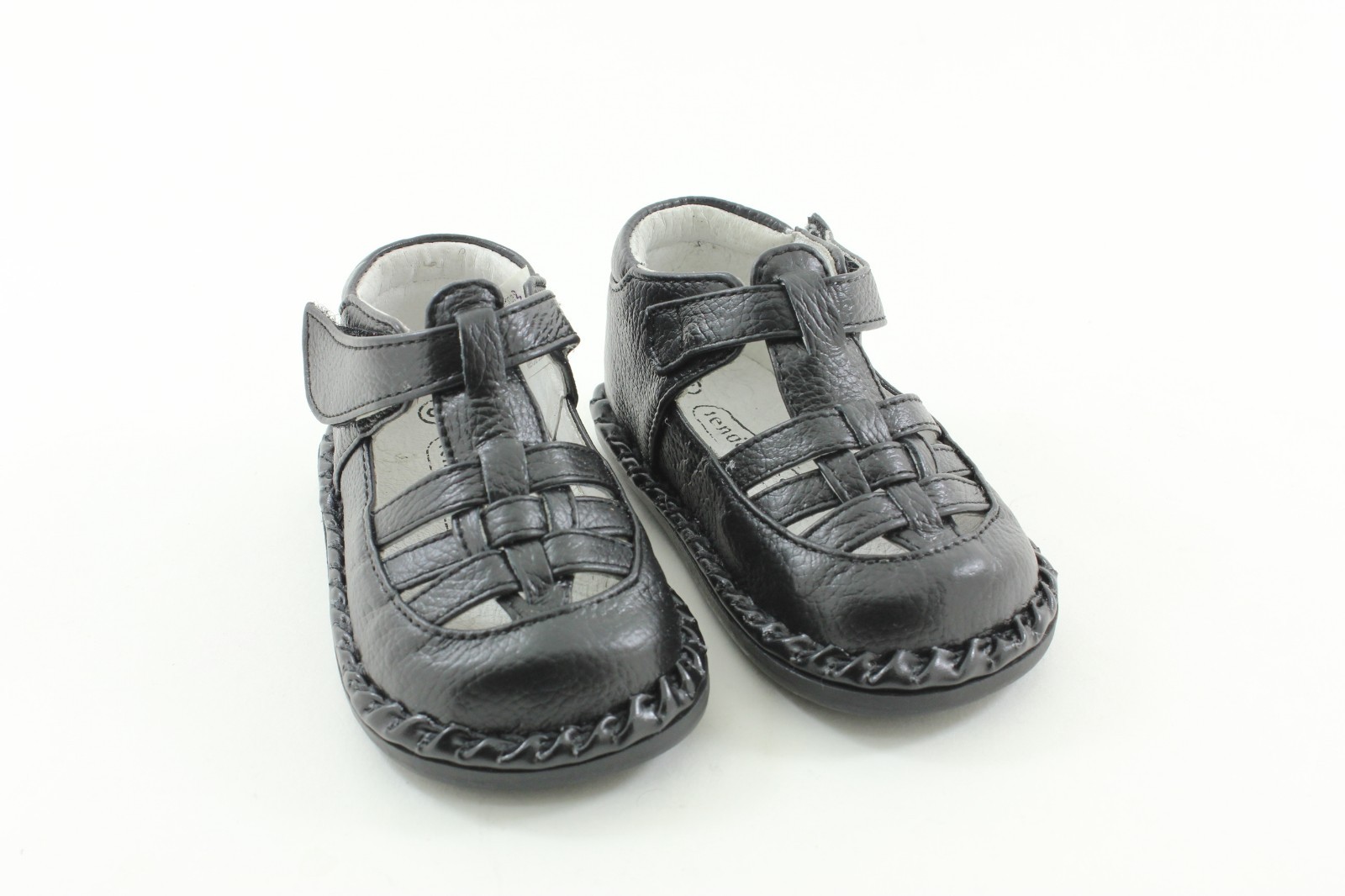 TENDER TOES Toddler Baby Rubber Sole Leather 9501BK/9501WT