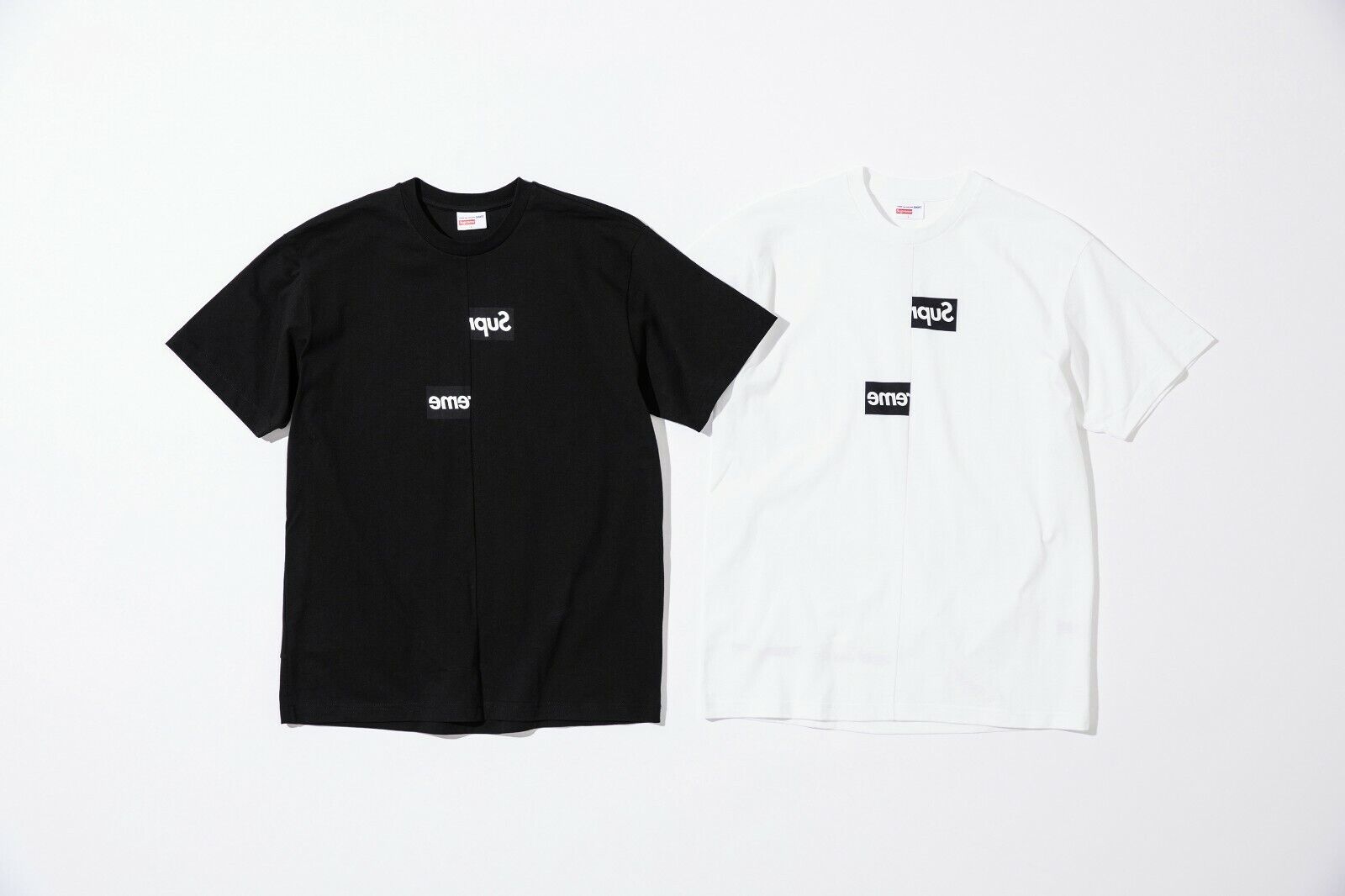 Supreme x Comme Des Garcons Shirt Split Box Logo Tee BLK/WHT Supreme x Comme Des Garcons Shirt Split Box Logo Tee BLK/WHT