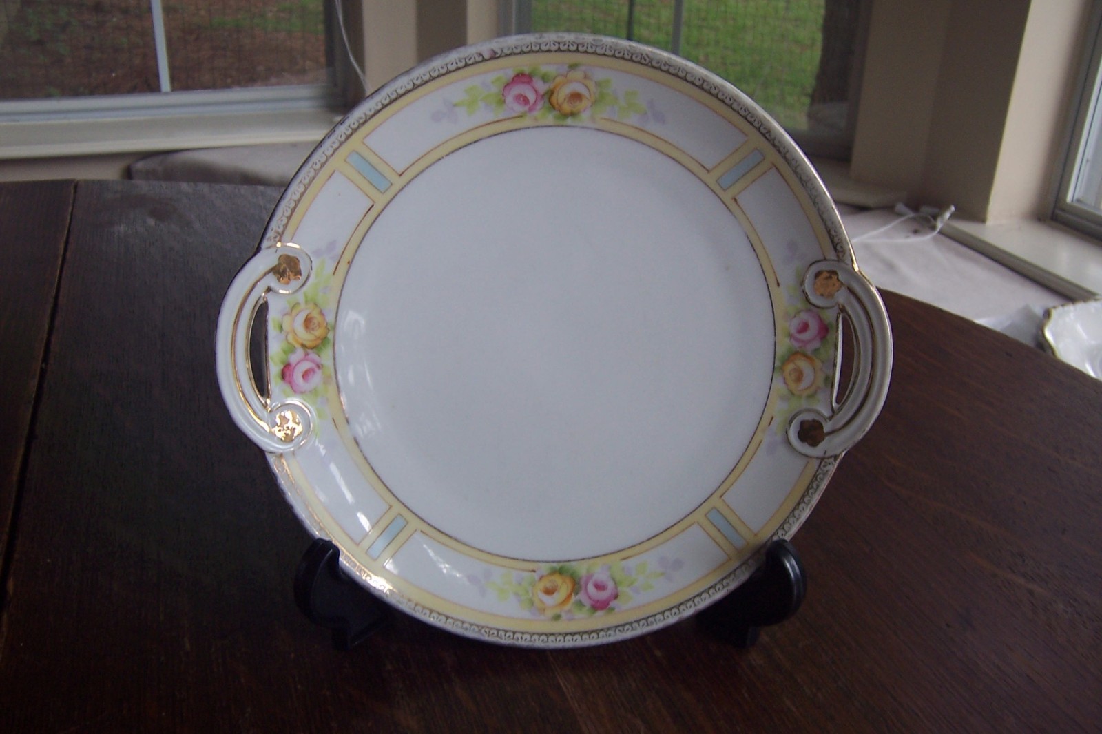 Vintage Nippon Handled Plate with Gold Trim