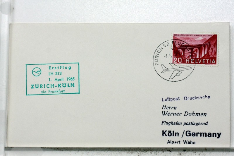 F303    Lufthansa Allemagne  Luftpost First Flight Premier 1Â° Vol Avion  Cover 