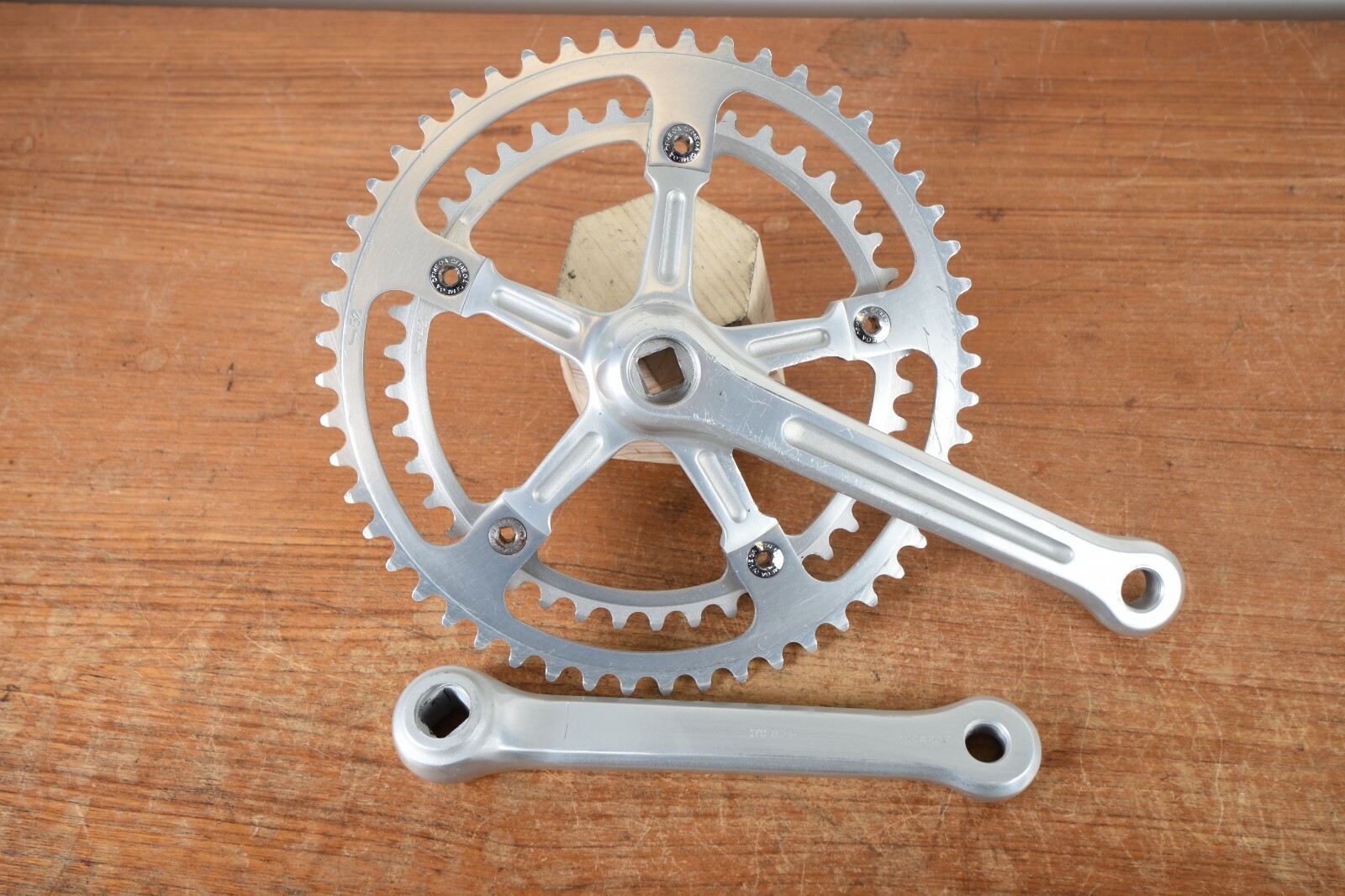 Vintage Ofmega Bianchi Campagnolo Era Crankset 170mm 52/42T Vintage Ofmega Bianchi Campagnolo Era Crankset 170mm 52/42T