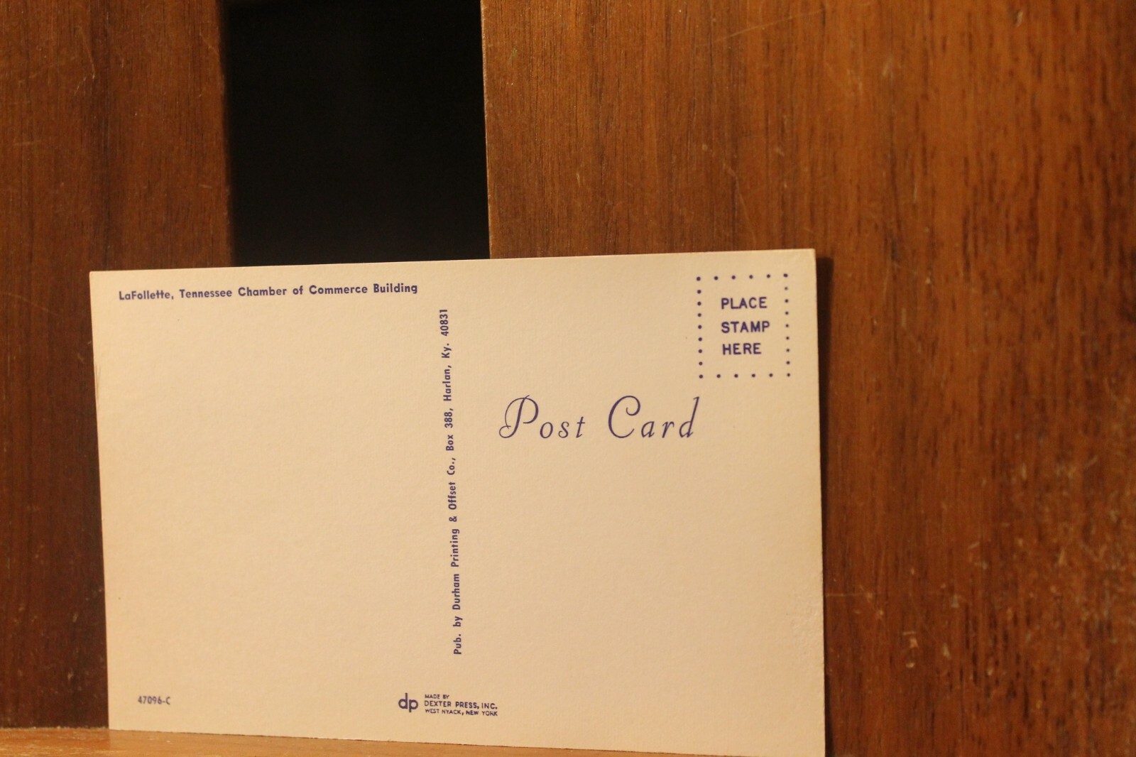 Vintage 1960's LaFollette Tennessee A Frame Tourist Info Chamber Postcard