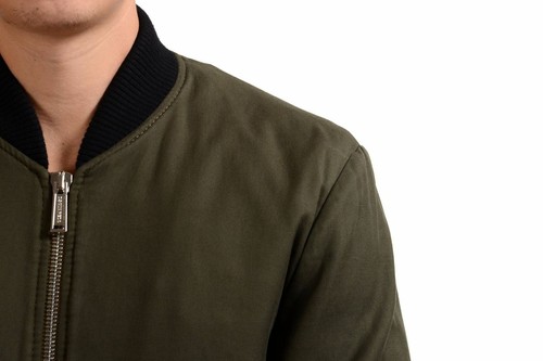 Pre-owned Dsquared2 Men's Olive Green Full Zip Padded Bomber Jacket Size Xs M