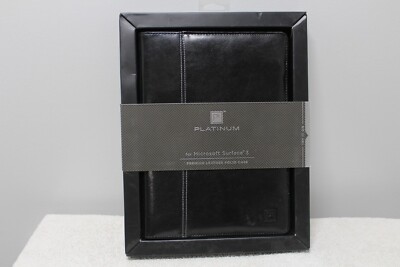 Pt Platinum 10.8'' Microsoft Surface 3 Leather Folio Case Stand BLACK, PT-MMS3F2B