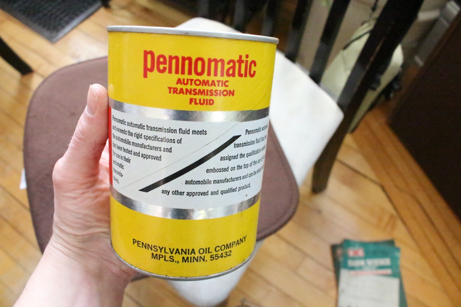 Vintage Pennomatic Oil 1 Quart Oil Can ATF Pennsylvania Oil Co Minnesota MN