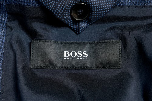 Pre-owned Hugo Boss "novan5/ben2" Men's 100% Wool Blue Plaid Two Button Suit