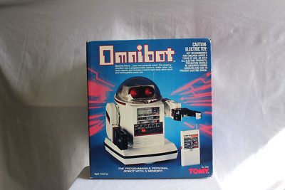 Tomy OMNIBOT Robot  5402 W/BOXS/remote + Tray 2 Batteries for RESTORATION ONLY