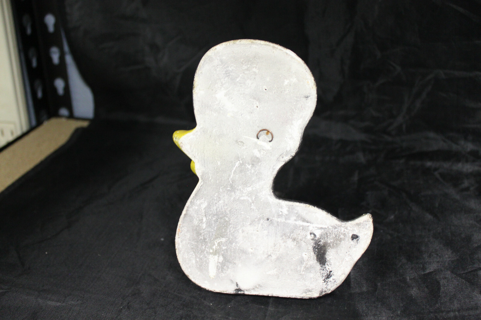 Vintage Retro 1963 Chalkware Duck Ducky Hanging Plaque Bathroom Black Duckie
