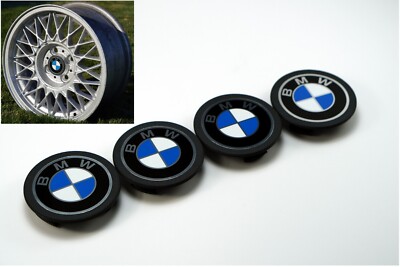 NEW BMW E30 14'' & 15'' Basketweave Center Cap Hub Cap Set x4 Euroweaves