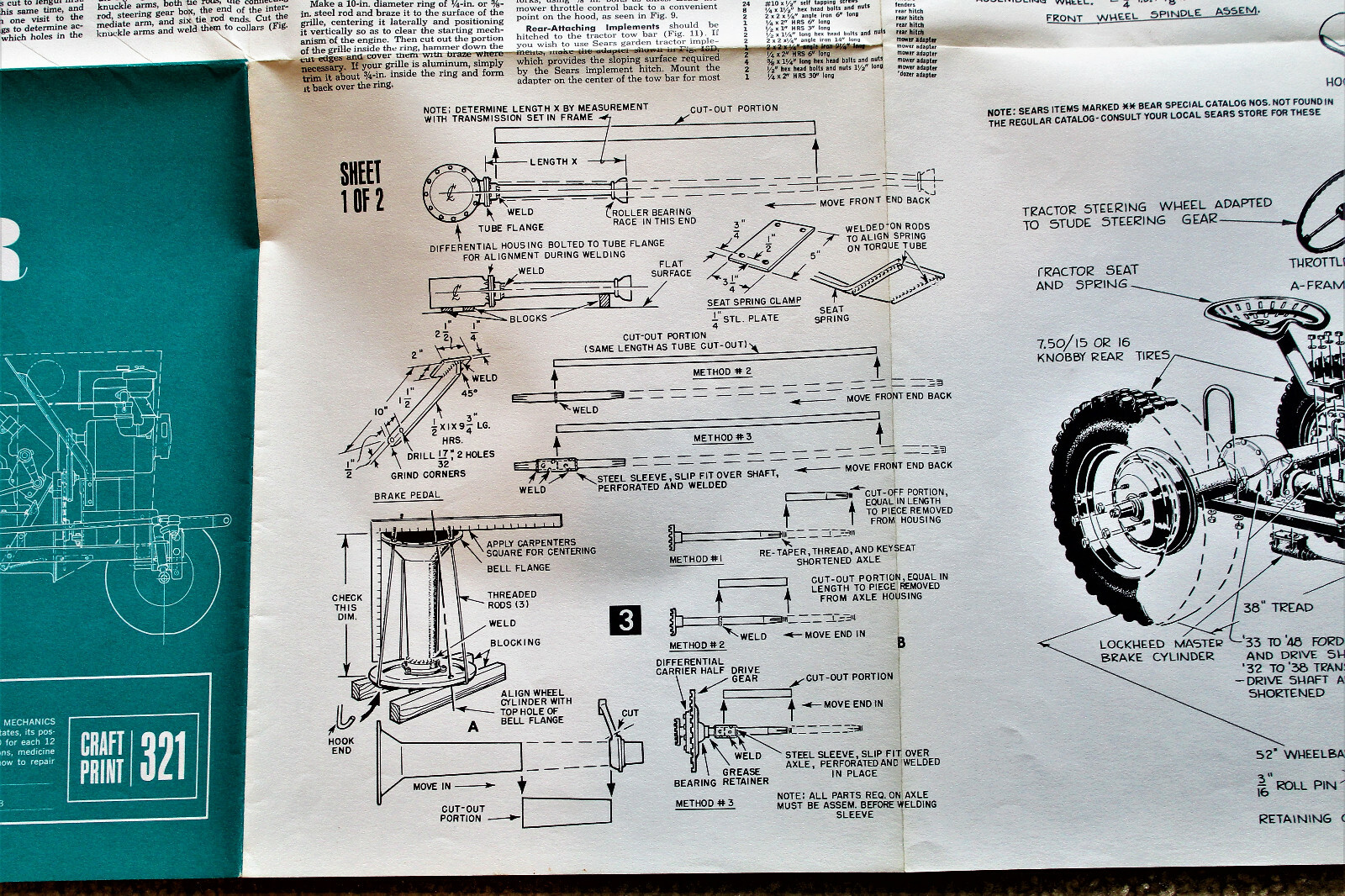 POWER POW'R PUP TRACTOR SCIENCE & MECHANICS CRAFT PRINT 321 SHEETS 1 & 2