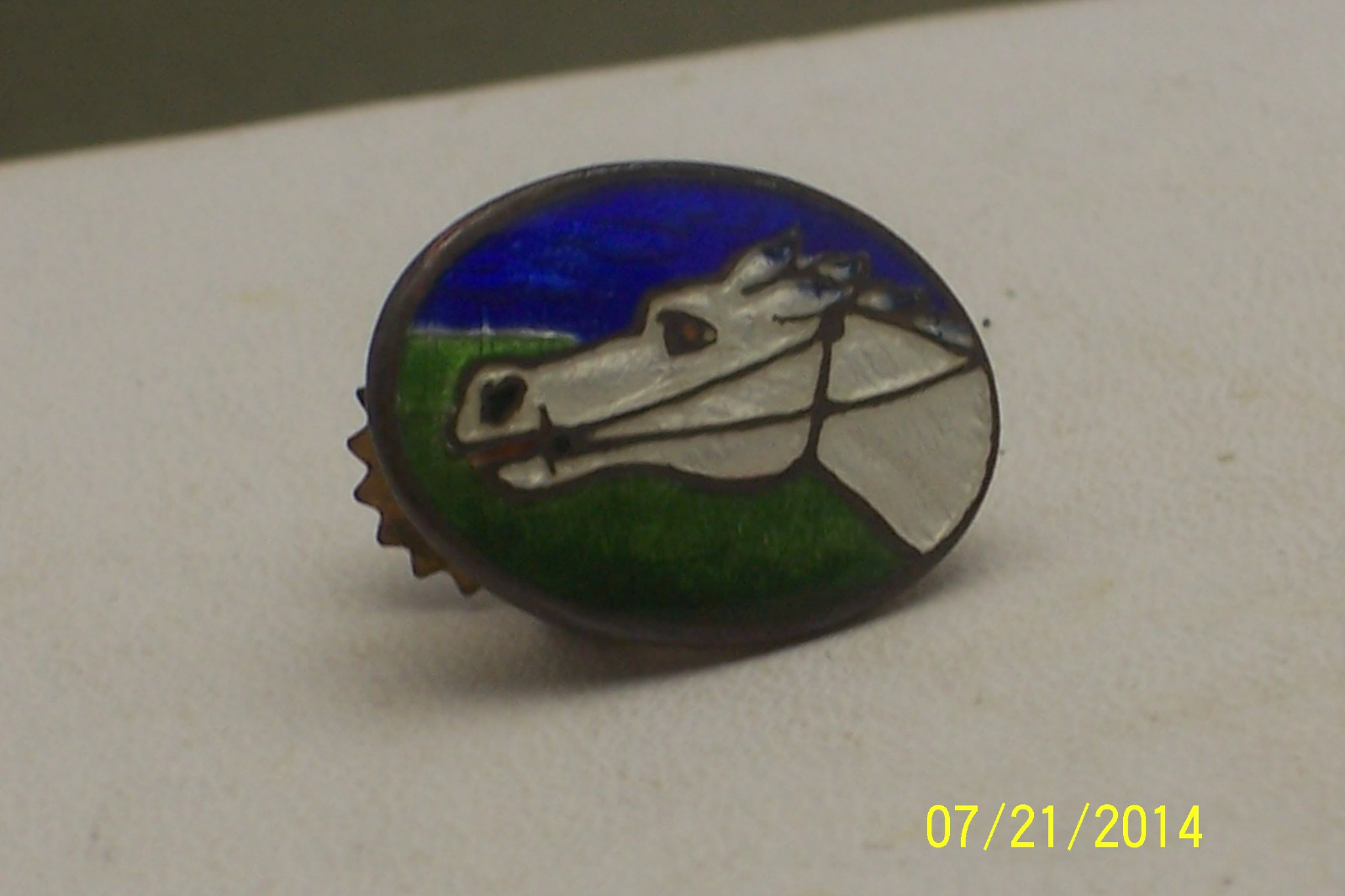 Vintage Victorian Enamel Guilloche Race Horse Clip Napkin Clip Lingerie Clip