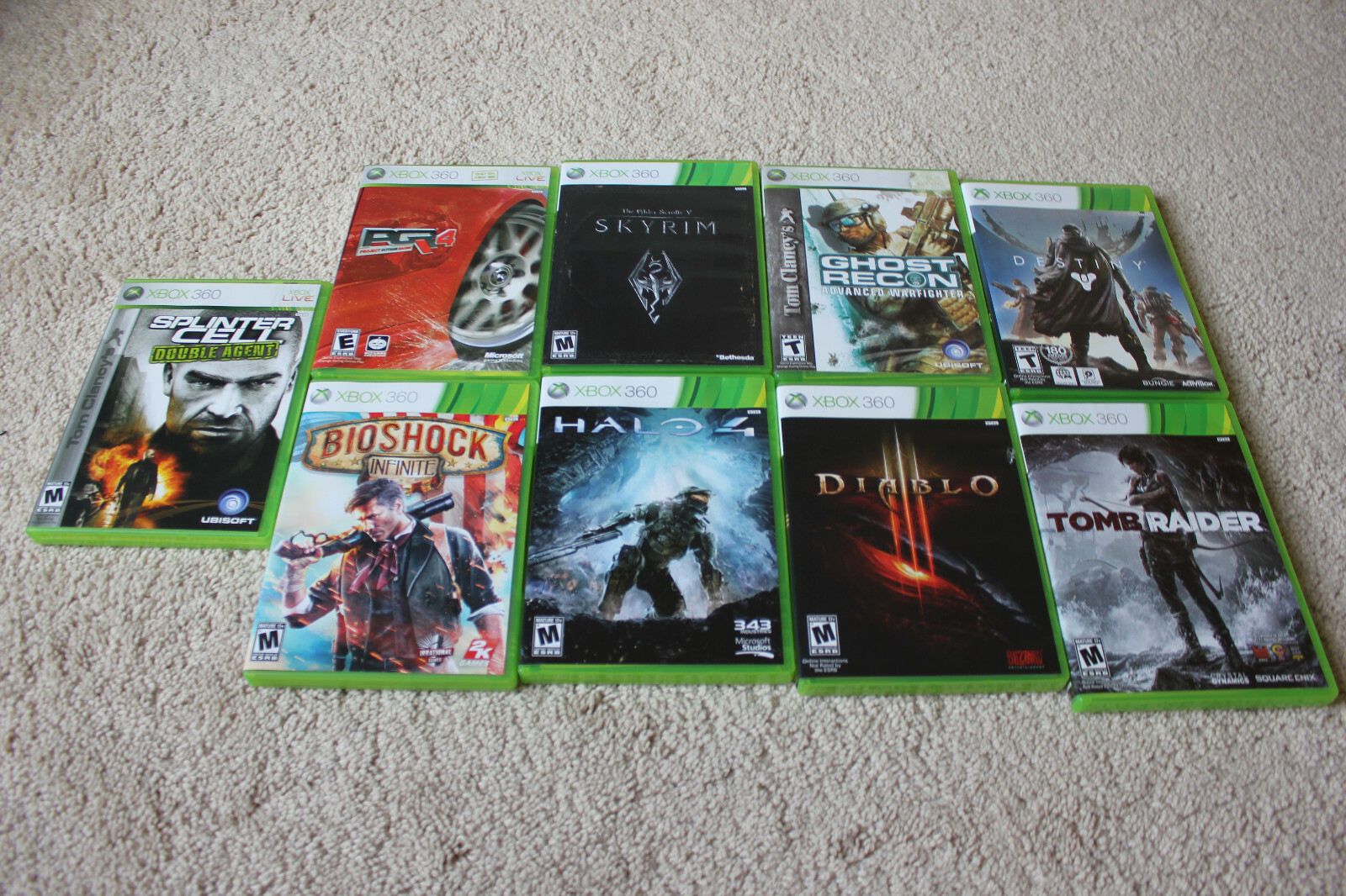 Lot of 18 Xbox 360 games TESTED WORKING Halo Mass Effect Diablo Dishonored PGR4