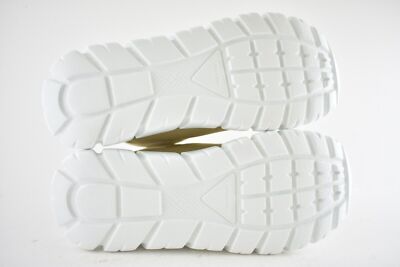 Pre-owned Prada Rush Piuma Nylon Beige White Platform Flat High Top Trainer Sneaker 39.5