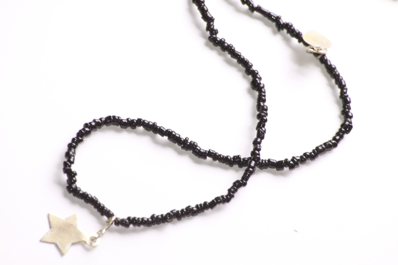 Hearts /& Bell Charms Necklace Zx24//86//100//156 Witch Works Black Beaded Stars