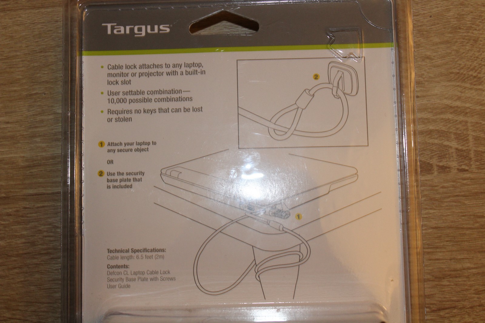 NEW Targus Defcon CL Laptop Cable Lock PA410U  Combination Lock 6.5 ft.