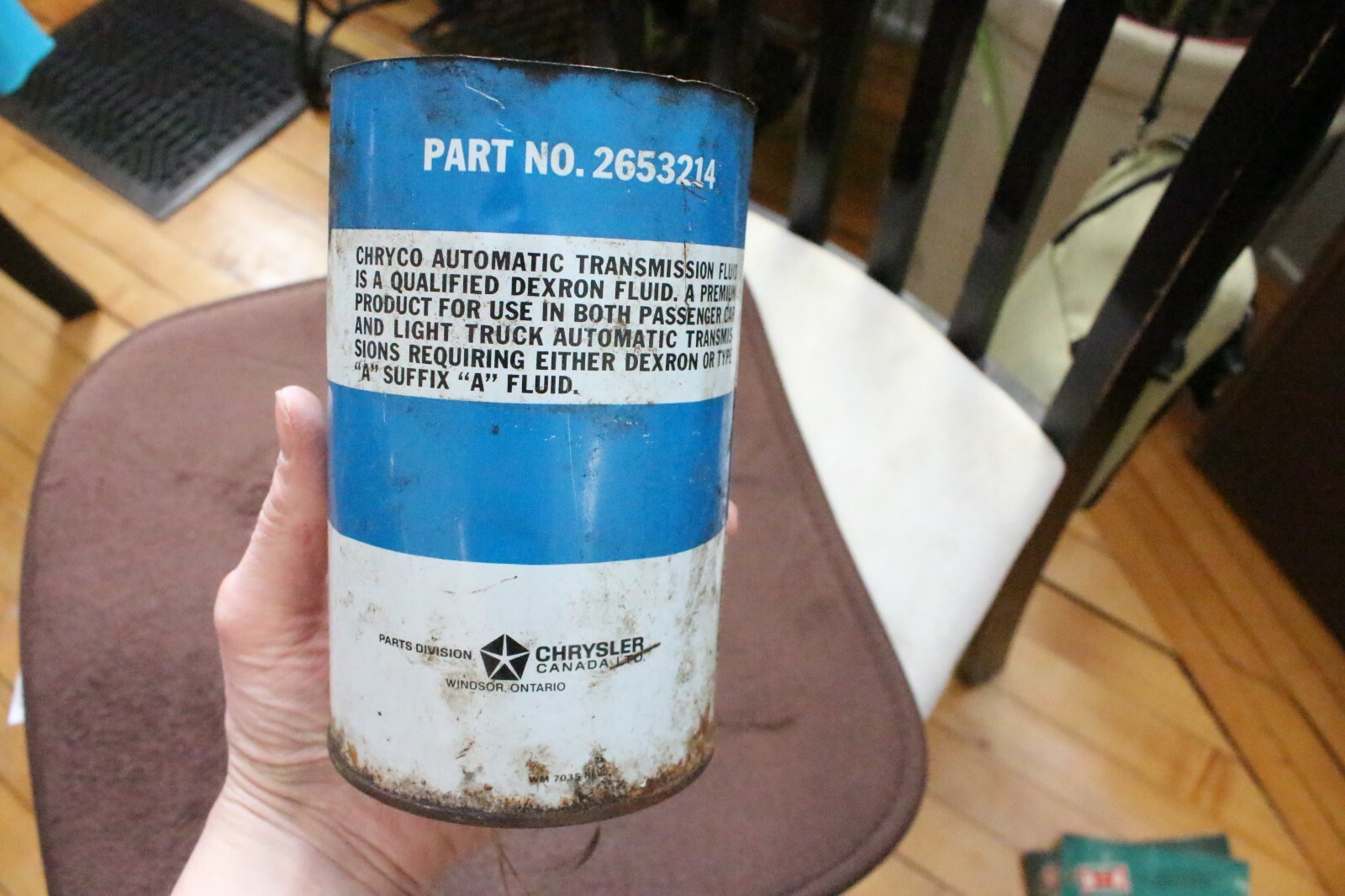 Vintage Chrysler Chryco Parts 1 Quart Metal Oil Can Advertising ATF Car Truck