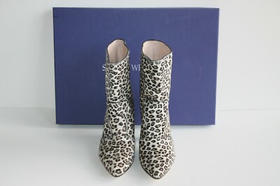 $575 NEW Stuart Weitzman ATOM WEST Leopard Booties  Size:  8 / 38