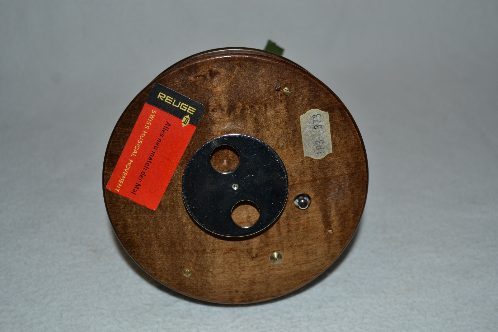 Vintage Carved Wood Boy Deer Bird w/ Reuge Music Box “Alles neu match der Mai