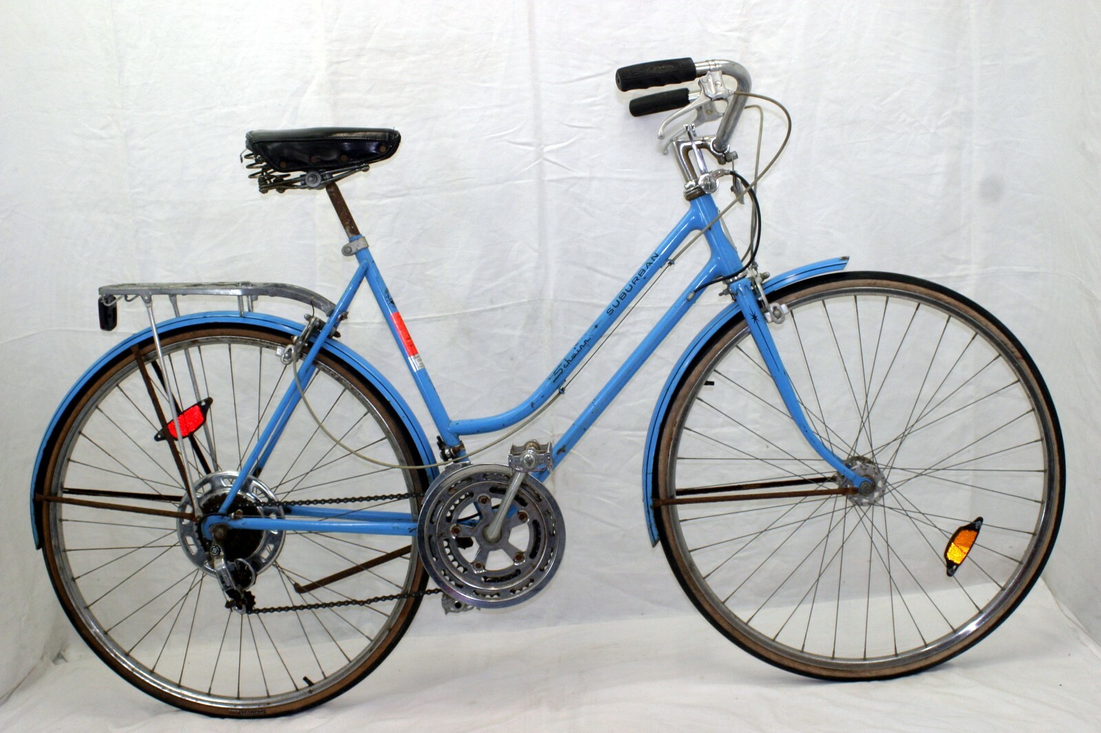 Schwinn Suburban Vintage Cruiser Bike Lg 58cm 27" 70's City USA Steel Charity!