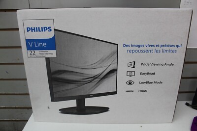 PHILIPS 21.5'' 75 Hz VA FHD Monitor 4 ms (Gray / Gray) 1920x1080 Flat 221V8LN NEW