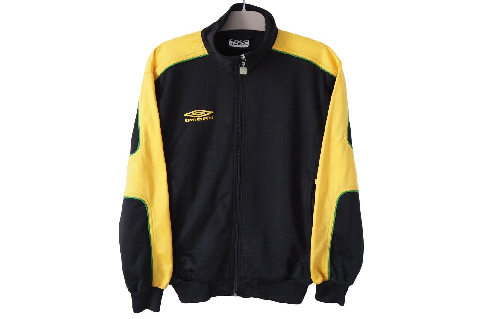 Vintage UMBRO Track Jacket Full Zip 90s black yellow Size S Vintage UMBRO Track Jacket Full Zip 90s black yellow Size S