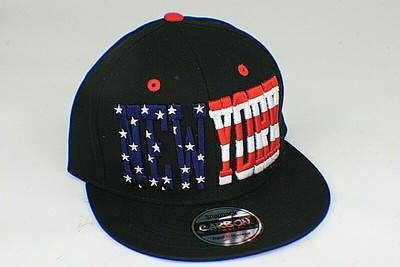 Carbon Elements NEW YORK Snapback Black Red Flat Bill Hat Cap f1