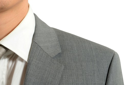 Pre-owned Hugo Boss "kings/central_1" Men's 100% Wool Gray Two Button Suit