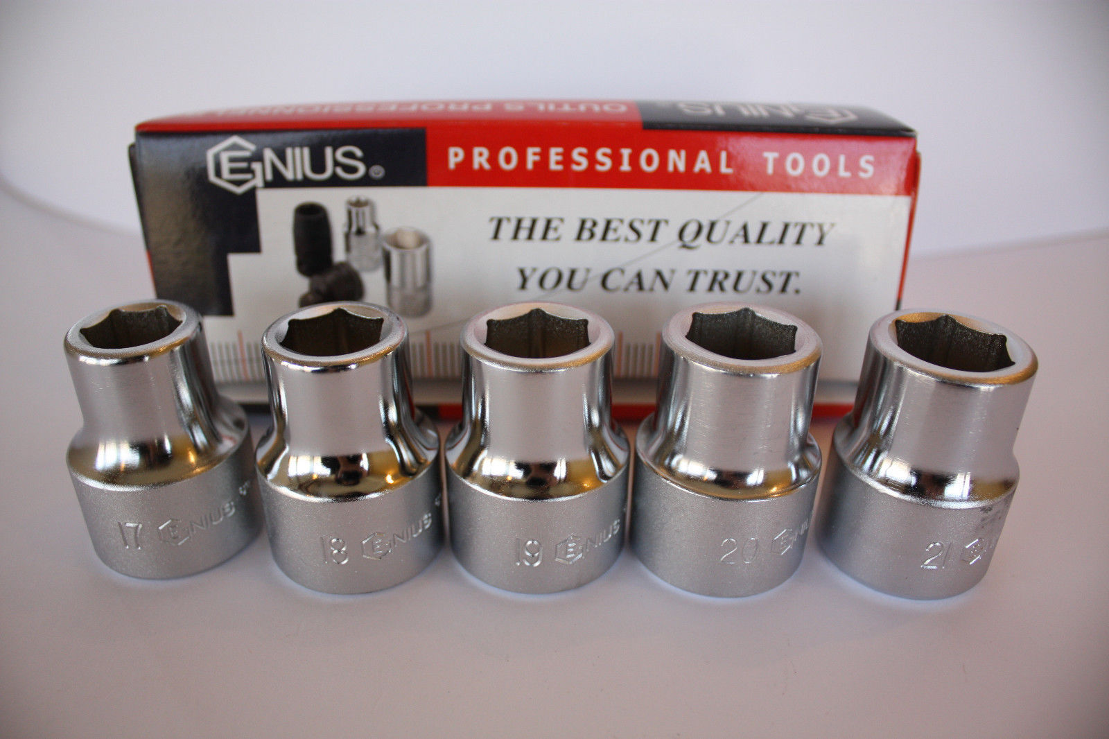 Genius Tools 3/4" Drive Metric Hand Socket 17mm To 76mm 6 Point