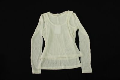 Only Women's Long Sleeved Rib T-Shirt Top AP2 White Cloud Dancer Medium 