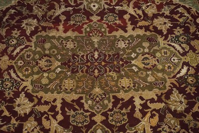 Antique 12X14 Circa 1880 Agra Hand-Knotted Wool Oriental Area Rug (11.8 X 13.11)