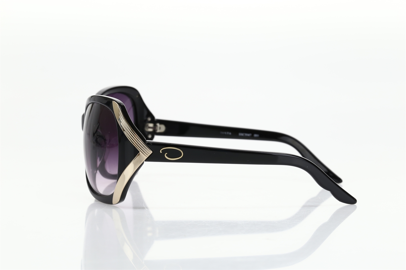 Oscar de la Renta Large Black Animal Print Rounded Square Sunglasses OSCAR DE LA RENTA Black Oversized Sunglasses Oversized  main image 2