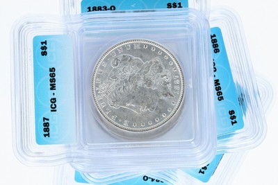 Pre 1921 Silver Morgan Dollar ICG MS65 S$1 Lot of 250 Mixed Dates and Mint Marks