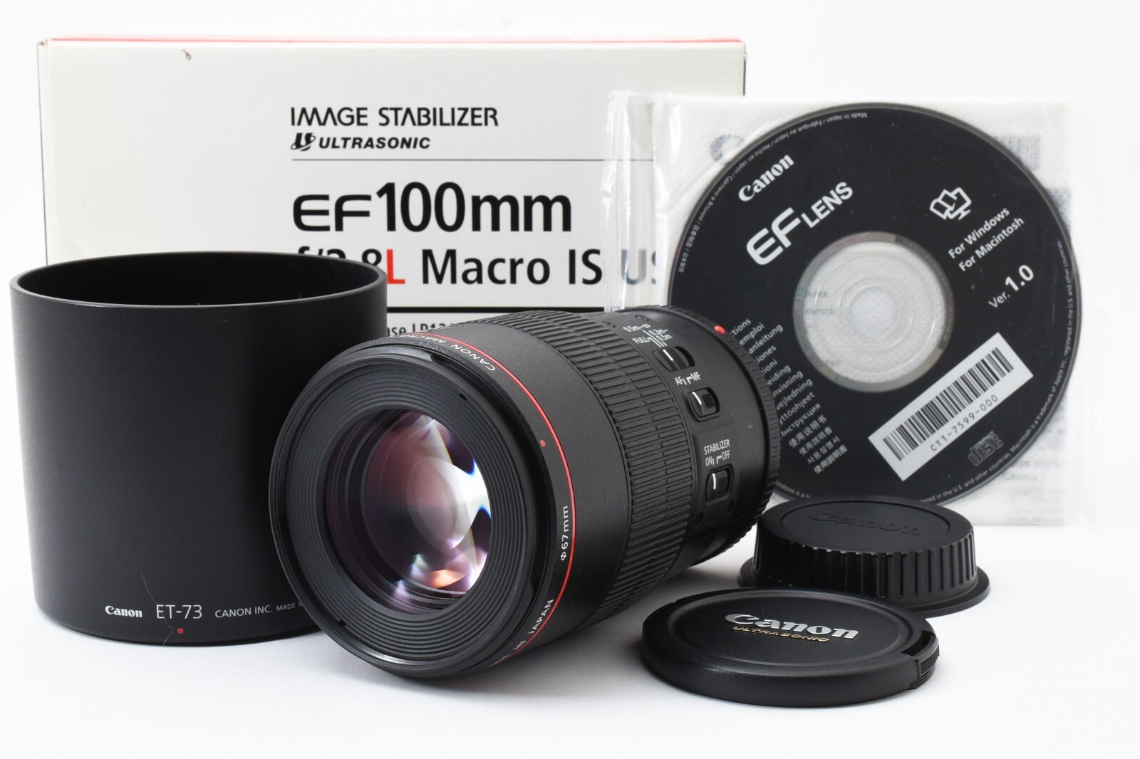 Canon EF 100mm f/2.8 L Macro IS USM Lens with Hood Box From Canon EF 100mm f/2.8 L Macro IS USM Lens with Hood Box From