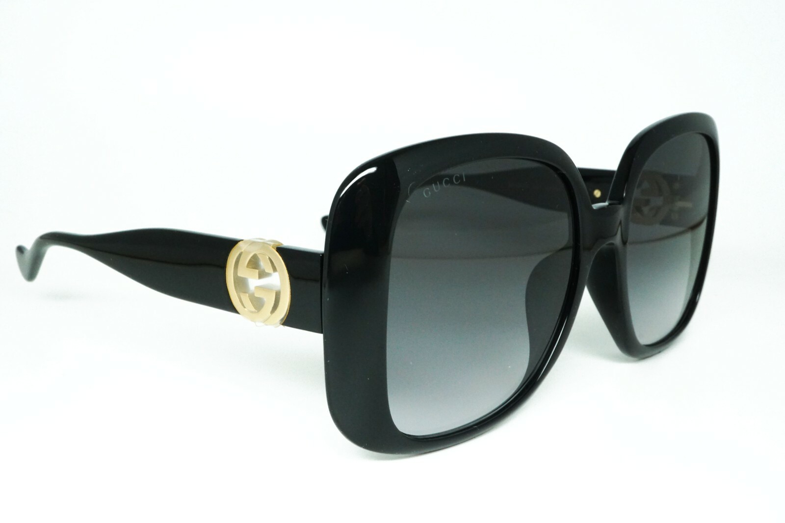 Pre-owned Gucci Gg1029sa - 007 Black-grey Black Lens Sunglasses 57mm Authentic In Gray