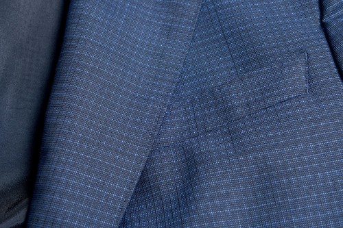 Pre-owned Hugo Boss "novid/bristow" Men's 100% Wool Blue Slim Two Button Suit