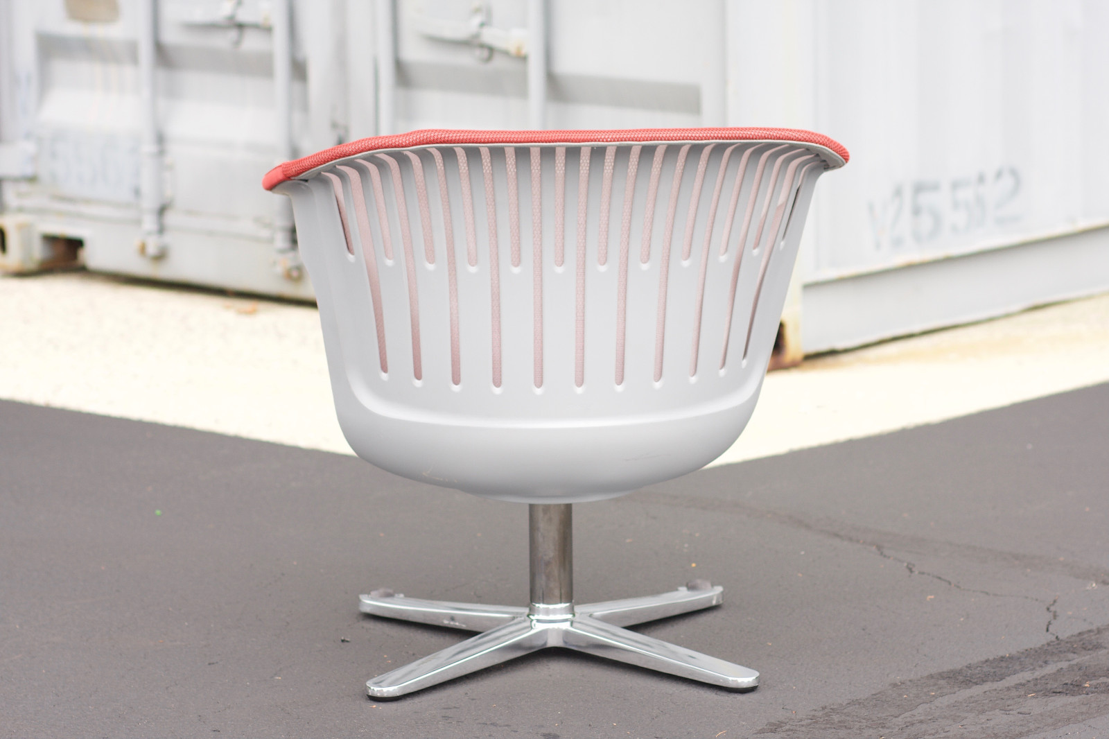 Steelcase i2i Leap Office Chair Chrome Base Tray Table Mid Century Eames Miller