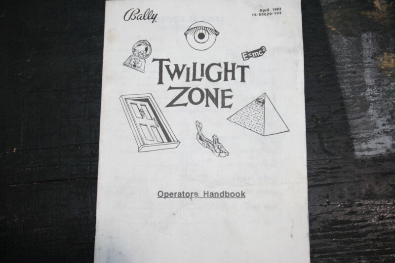 Twilight zone PINBALL Handbook Manual (SEE PHOTOS)