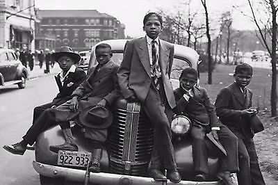 SOUTH SIDE CHICAGO POSTER PRINT SUNDAY'S BEST (1941) BOYS SITTING ON CAR