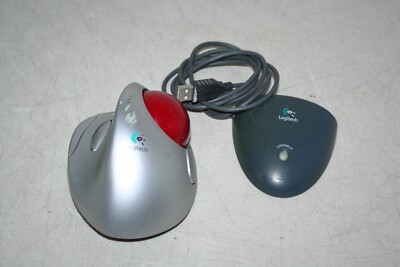 Working Logitech Cordless TrackMan Trackball Mouse FX (T-RA17) & USB Receiver