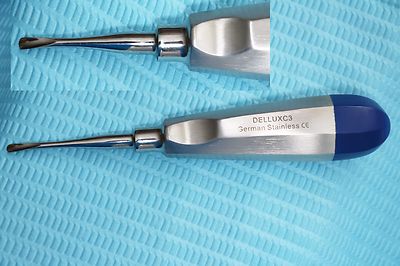 GERMAN 3MM CURVED DENTAL SURGERY EXTRACTING EXTRACTION LUXATING ELEVATOR-BLUE