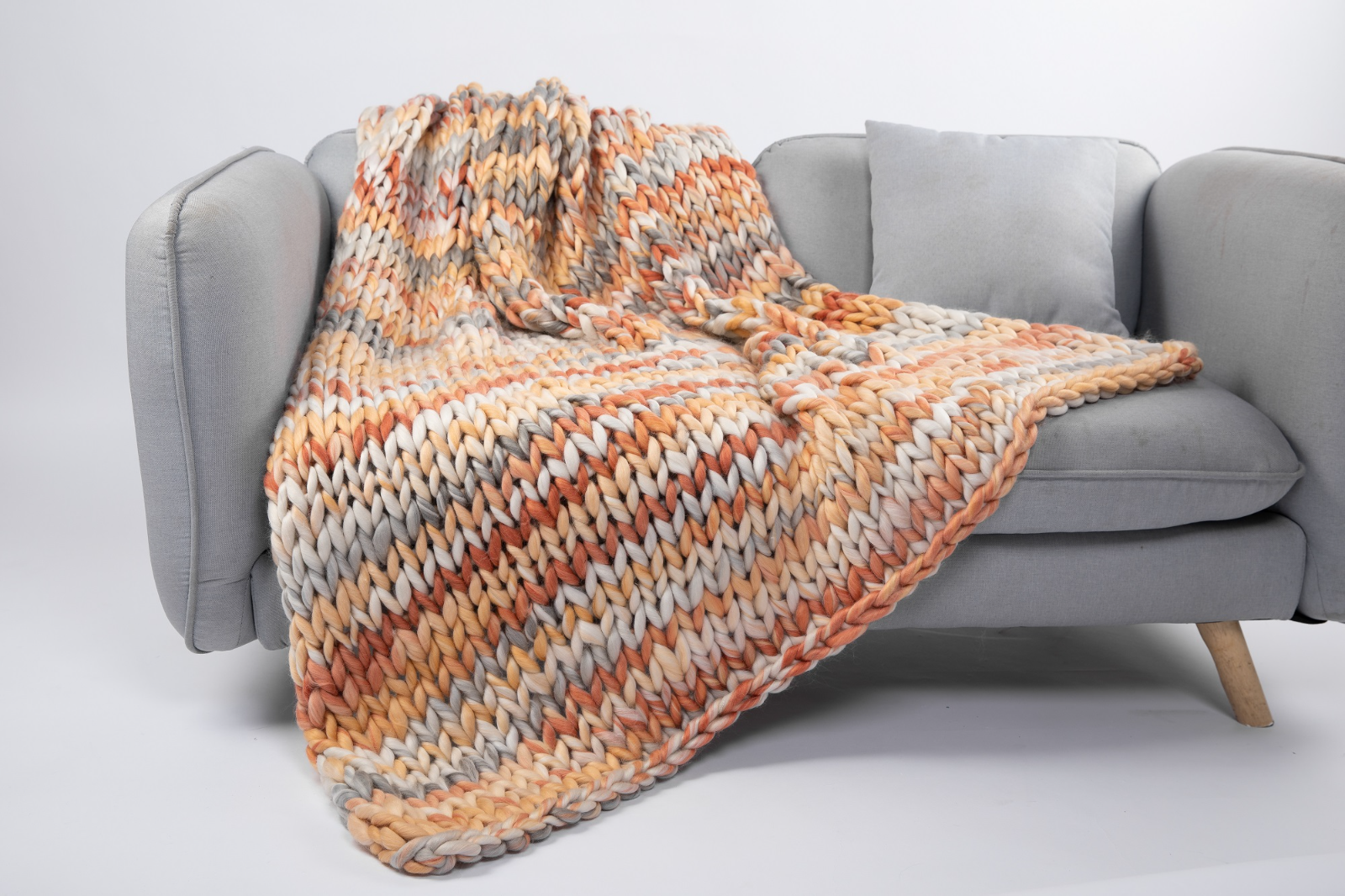 Chunky burnt orange blanket hotsell