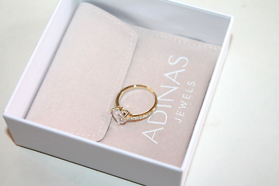 Adina s Jewels Ring gold tone sterling .925 cubic zirconia Heart