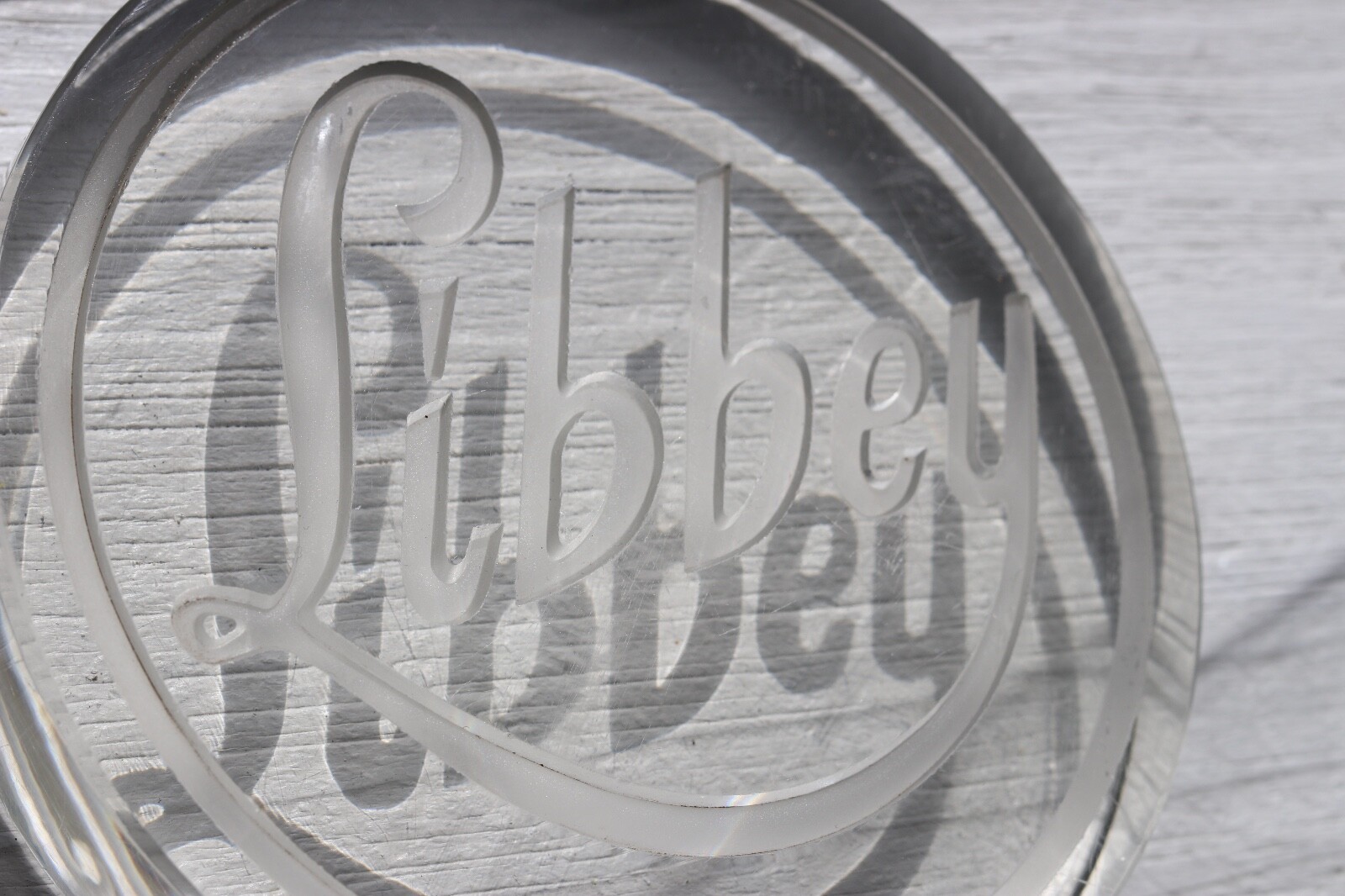 VINTAGE LIBBEY GLASS PAPERWEIGHT 