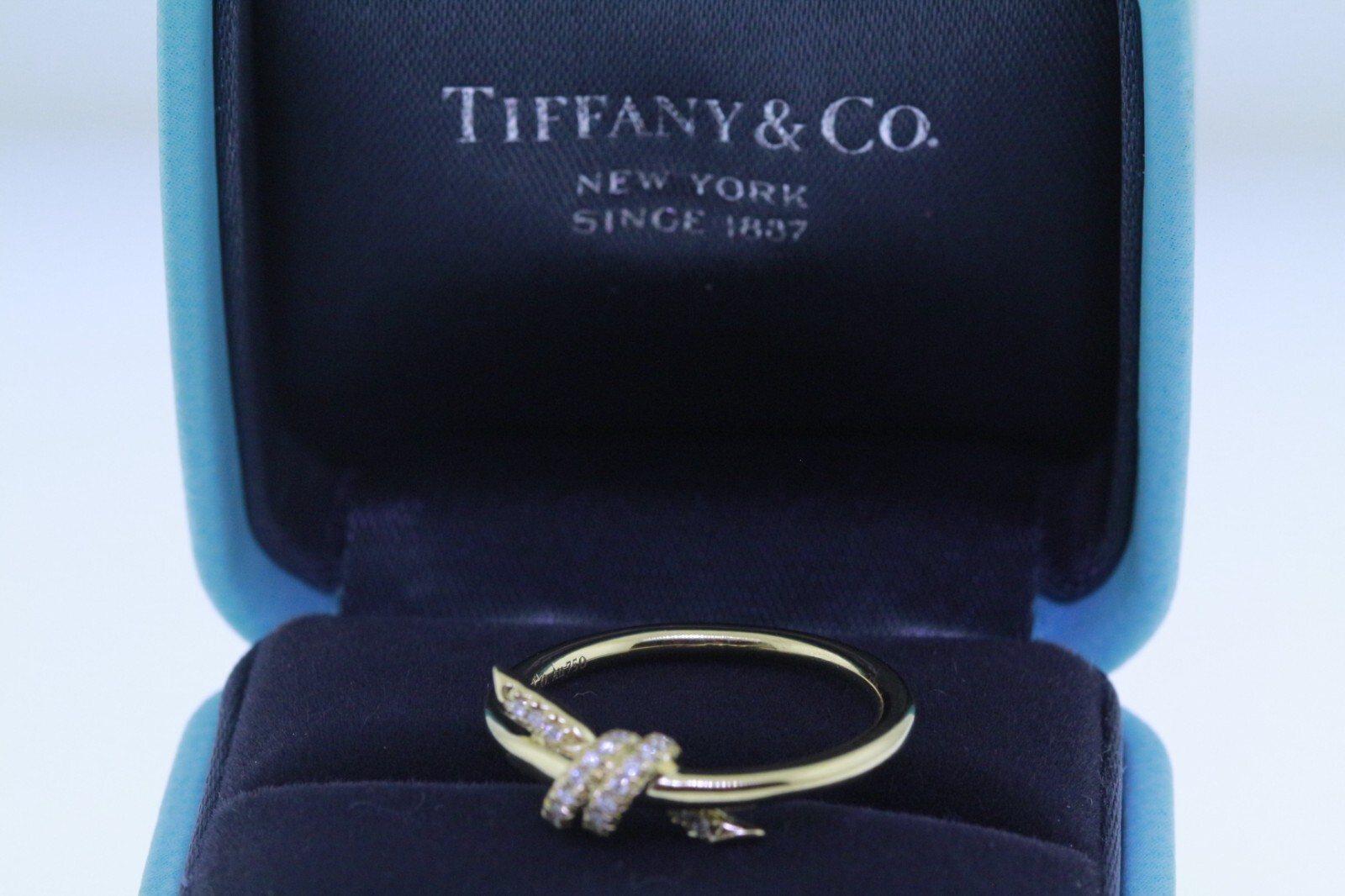Authentic Tiffany & Co. 18k Gold with Diamonds Knot Ring