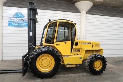 Sellick S-80, 8,000# Rough Terrain Forklift, 4x4 Drive, Triple, Sideshift, CAB